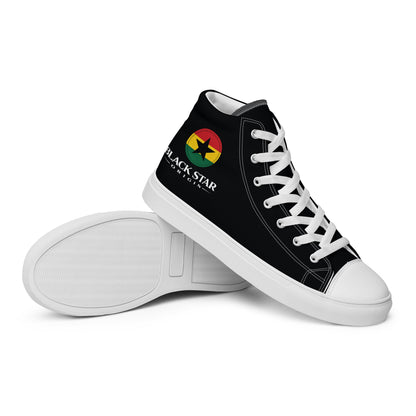Black Star Origin Ghana Women’s high top canvas shoes - THREE BOYZ