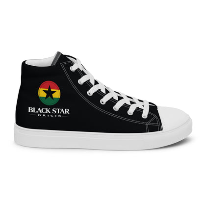 Black Star Origin Ghana Women’s high top canvas shoes - THREE BOYZ