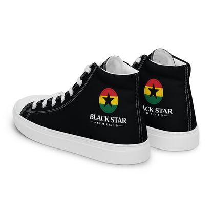 Black Star Origin Ghana Women’s high top canvas shoes - THREE BOYZ