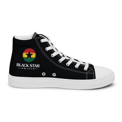 Black Star Origin Ghana Women’s high top canvas shoes - THREE BOYZ