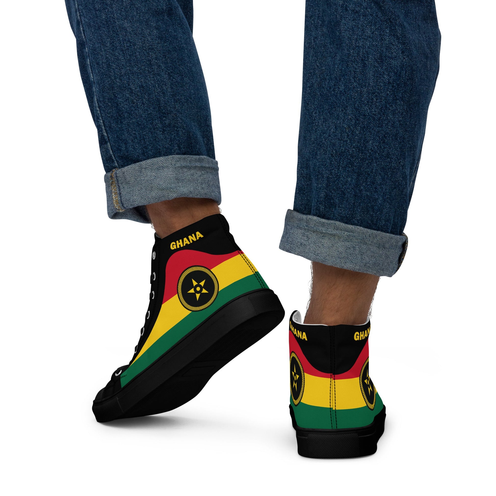 Ghana Men’s high top canvas shoes - THREE BOYZ
